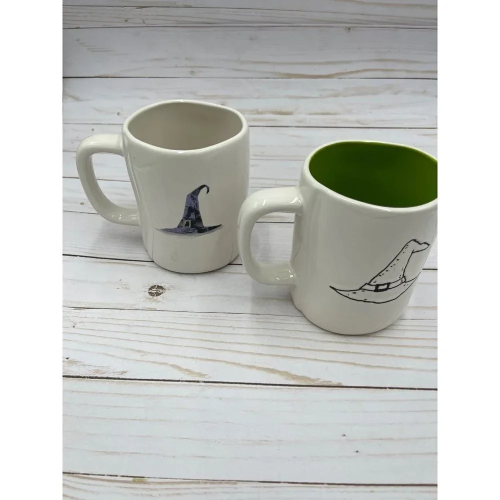 Rae Dunn Witch Mug Set Cackle With Delight Wicked Witch Hat Halloween